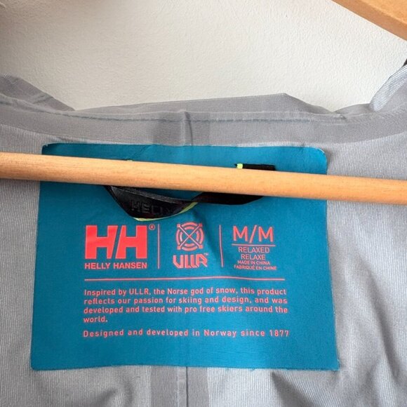 Helly Hansen Kvitegga Shell Ski Snowboard Jacket Blue Wave Size Medium - Picture 10 of 10